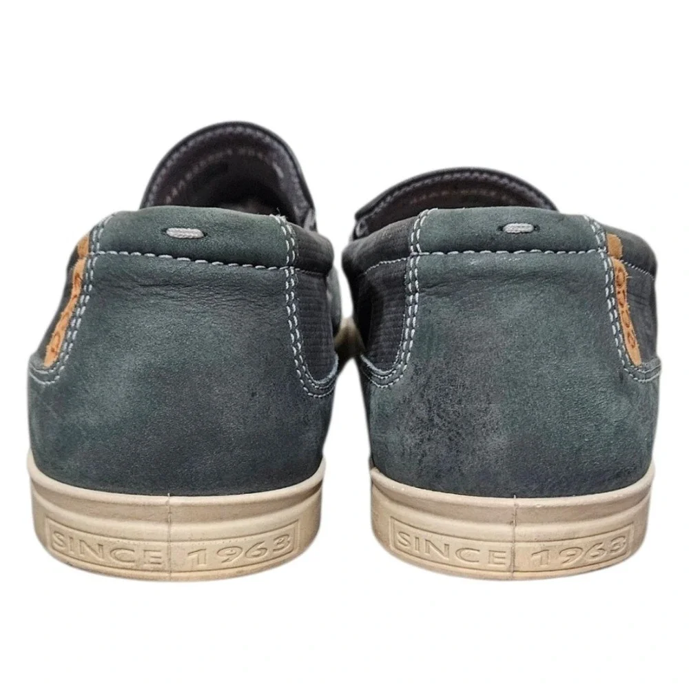 ECCO Colin Mens Slip On Leather Sneakers Size 10.5 Charcoal Gray Loafers 535584